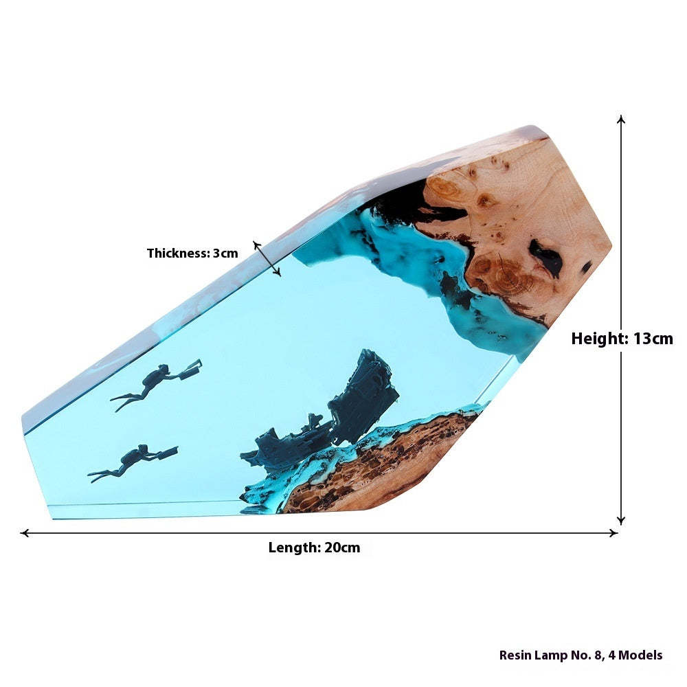 Dive Moment Resin Lamp Handcrafted