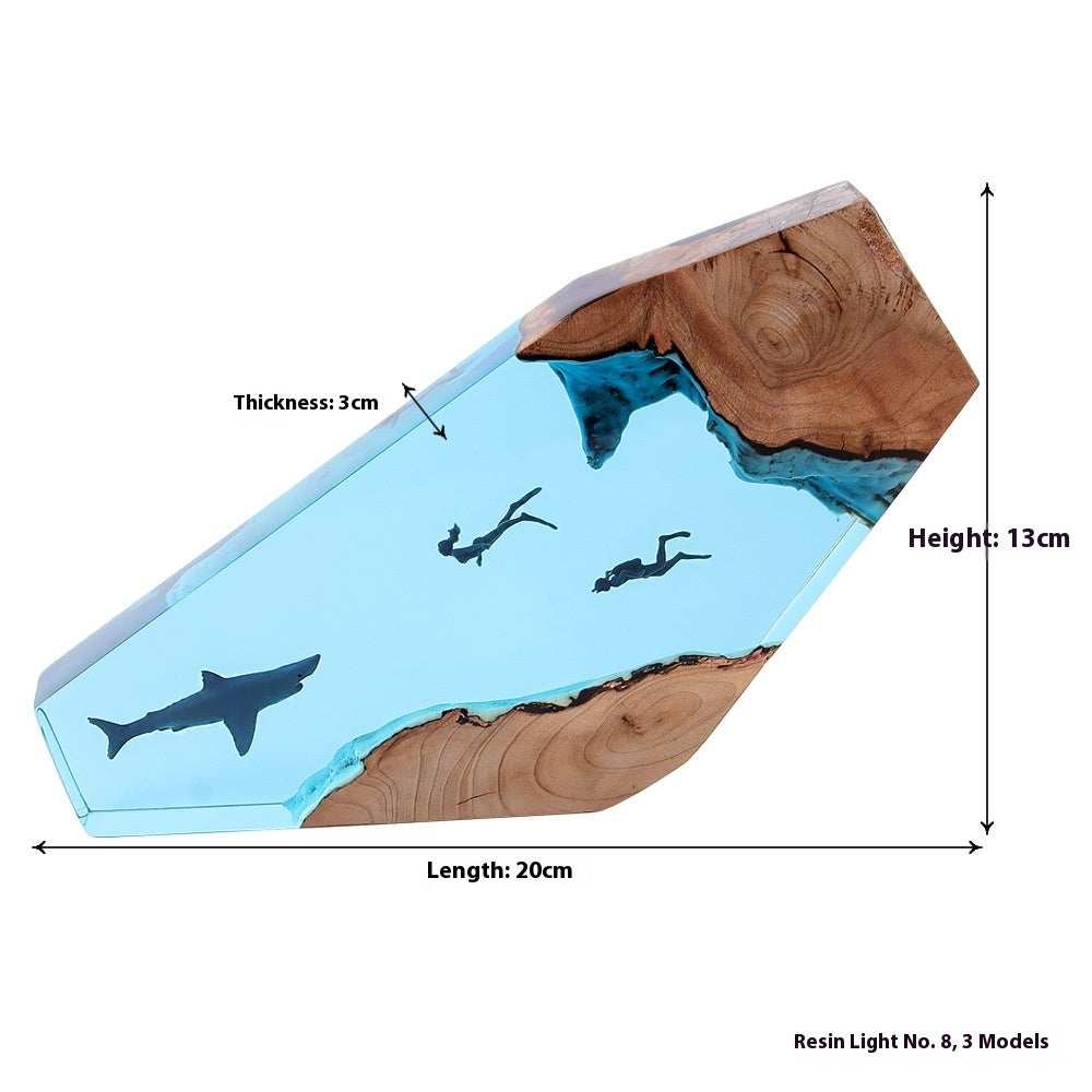 Dive Moment Resin Lamp Handcrafted