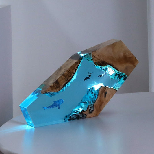 Dive Moment Resin Lamp Handcrafted